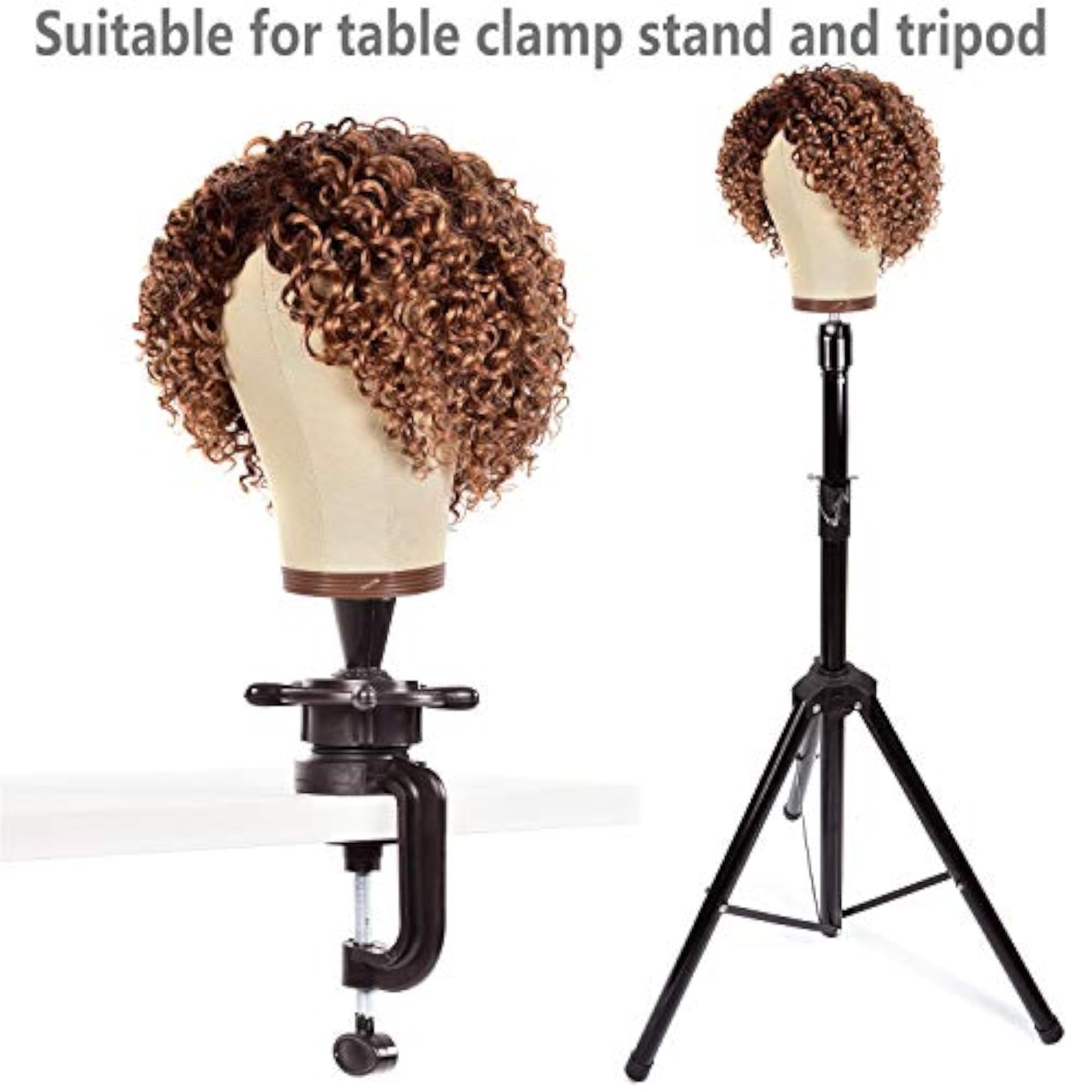 Wig Head Stand, Cork Canvas Block for Display